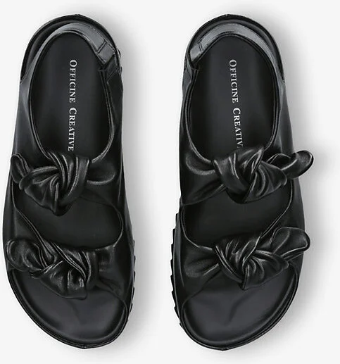 Womens Black Pelagie 022 Twist-Knot Leather Sandals Eur 39 / 6 Uk Women - Image 2