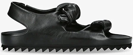 Womens Black Pelagie 022 Twist-Knot Leather Sandals Eur 39 / 6 Uk Women