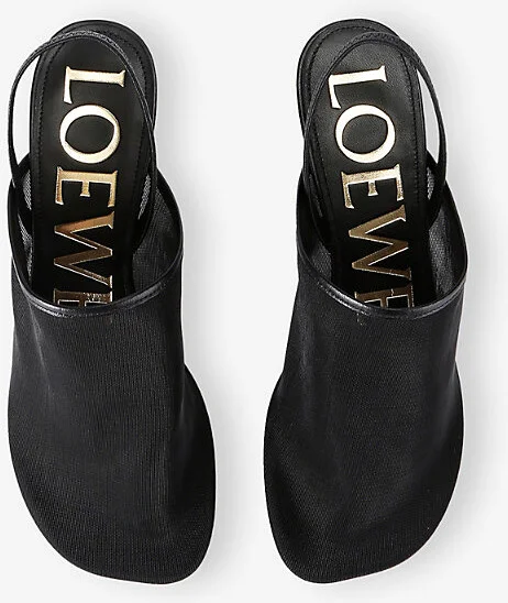 Womens Black Petal Heeled Mesh Mules Eur 40 / 7 Uk Women - Image 2