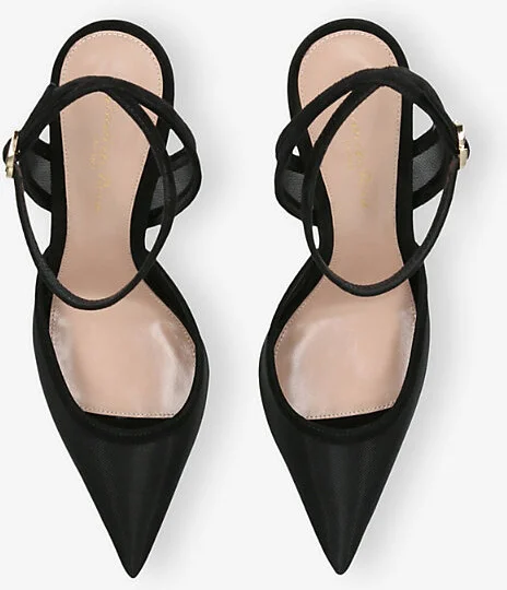 Womens Black Pointed-Toe 80 Mesh Pumps Eur 38.5 / 5.5 Uk Women - Image 2