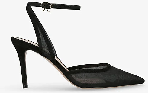 Womens Black Pointed-Toe 80 Mesh Pumps Eur 38.5 / 5.5 Uk Women