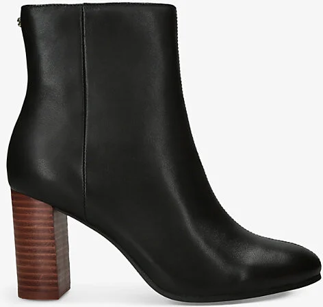 Womens Black Pose Leather Heeled Ankle Boots Eur 39 / 6 Uk Women