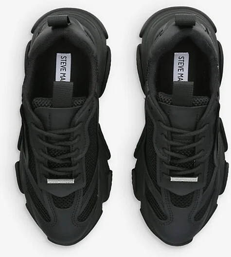 Womens Black Posession Mesh-Panel Chunky-Sole Low-Top Trainers Eur 40 / 7 Uk Women - Image 2
