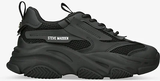 Womens Black Posession Mesh-Panel Chunky-Sole Low-Top Trainers Eur 40 / 7 Uk Women