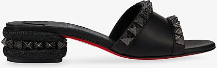 Womens Black Pyramule 30 Leather Mules Eur 41 / 8 Uk Women