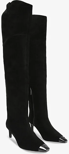 Womens Black Regent Eagle-Head Suede Over-The-Knee Boots Eur 40 / 7 Uk Women - Image 2