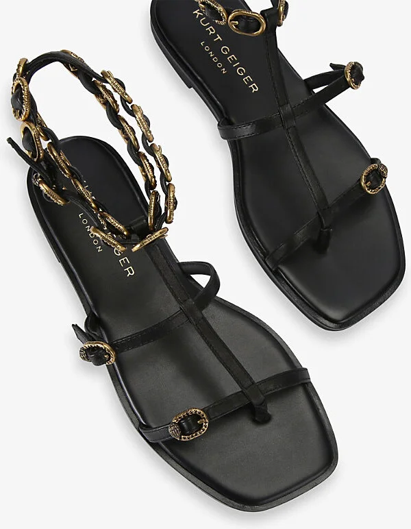 Womens Black Regent Leather Sandals Eur 38/5 Uk Women - Image 2