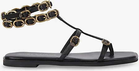 Womens Black Regent Leather Sandals Eur 38/5 Uk Women