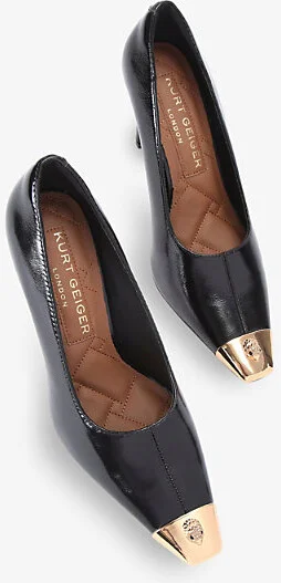 Womens Black Regent Toe-Cap Heeled Patent-Leather Courts Eur 37 / 4 Uk Women - Image 2