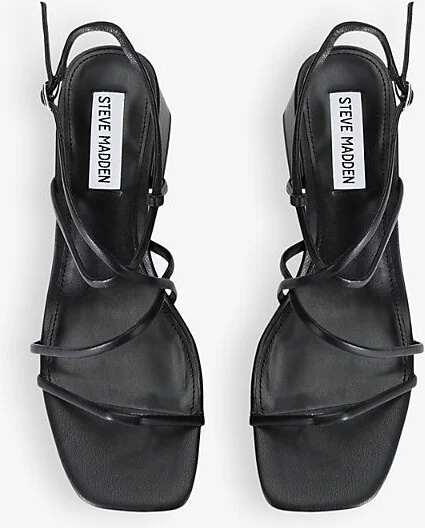 Womens Black Remmi Strappy Faux-Leather Sandals Eur 42/ 9 Uk Women - Image 2