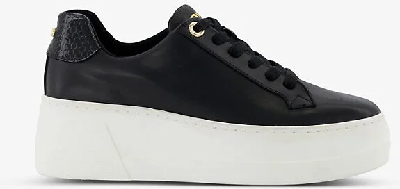 Womens Black-Rept Print Leather Episode Leather Flatform Low-Top Trainers Eur 41 / 8 Uk Women