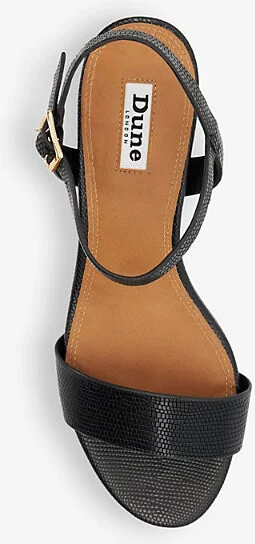 Womens Black-Rept Print Leather Jelly Leather Heeled Sandals Eur 37 / 4 Uk Women - Image 2