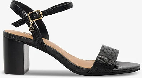 Womens Black-Rept Print Leather Jelly Leather Heeled Sandals Eur 37 / 4 Uk Women