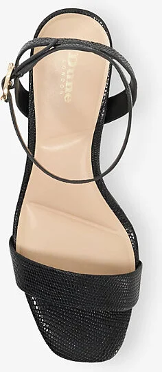 Womens Black Rept Print Leather Melini Block-Heel Woven Sandals Eur 38/5 Uk Women - Image 2