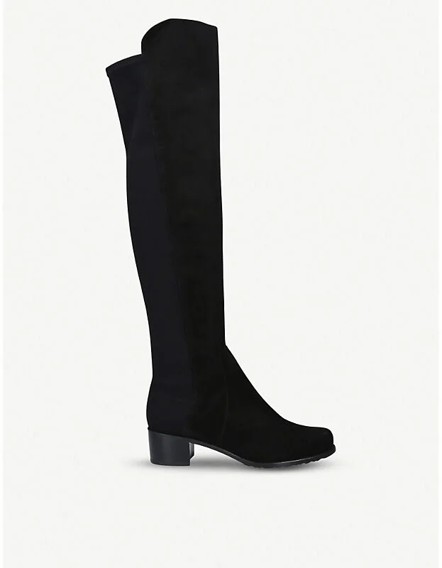 Womens Black Reserve Suede Over-The-Knee Boots Eur 34.5 / 1.5 Uk Women