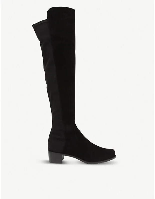 Womens Black Reserve Suede Over-The-Knee Boots Eur 38/5 Uk Women