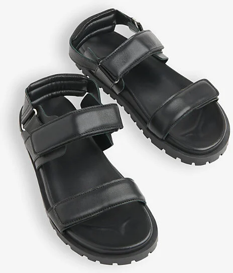 Womens Black Ria Double-Strap Leather Sandals Eur 40 / 7 Uk Women - Image 2
