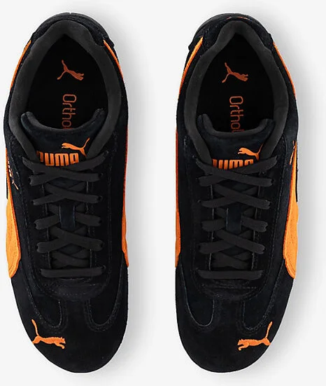 Womens Black Rickie Orange Speedcat Og Logo-Print Suede Low-Top Trainers 11 - Image 2
