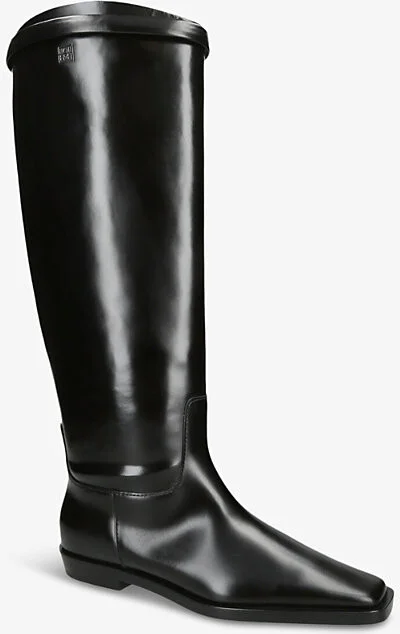 Womens Black Riding Leather Boots Eur 36 / 3 Uk Women - Image 2