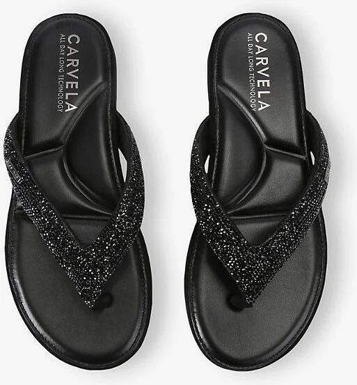 Womens Black Riviera Jewel Embellished Sandals Eur 37 / 4 Uk Women - Image 2