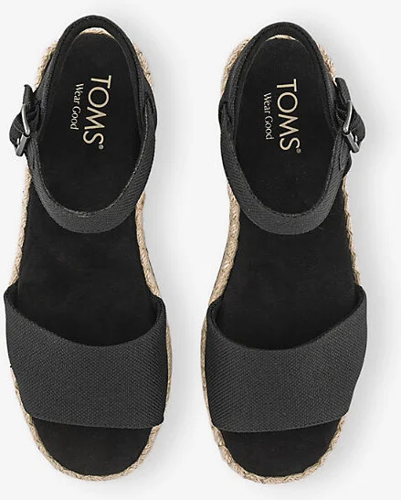 Womens Black Ronan Woven Platform Sandals Eur 36 / 3 Uk Women - Image 2