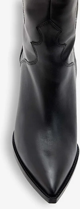 Womens Black Roxanne Knee-High Western Leather Boots 2 - Image 2