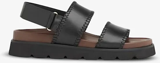 Womens Black Ruben Whipstitch Leather Sandals Eur 40 / 7 Uk Women
