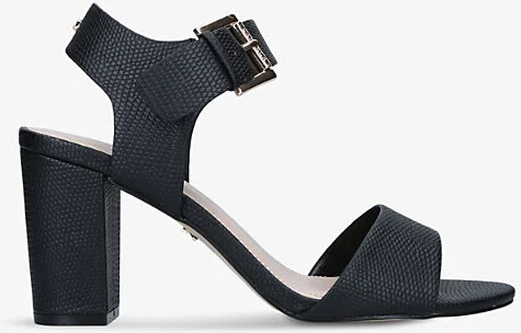Womens Black Sadie 2 Textured Heeled Faux-Leather Sandals Eur 39 / 6 Uk Women