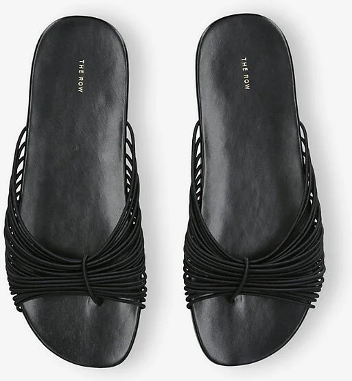 Womens Black Sara Leather Slides Eur 40 / 7 Uk Women - Image 2