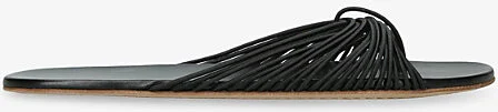 Womens Black Sara Leather Slides Eur 40 / 7 Uk Women