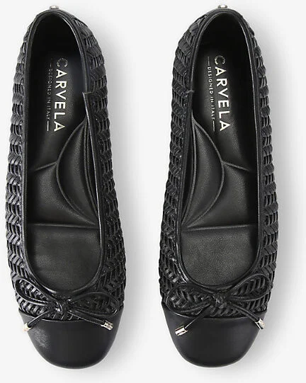 Womens Black Sardinia Faux-Leather Ballet Flats Eur 40 / 7 Uk Women - Image 2