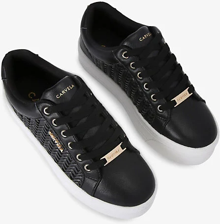 Womens Black Sardinia Logo-Embossed Faux-Leather Low-Top Trainers Eur 36 / 3 Uk Women - Image 2
