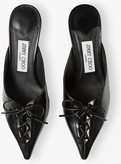 Womens Black Scarlett 50 Leather Mules 10 - Image 2