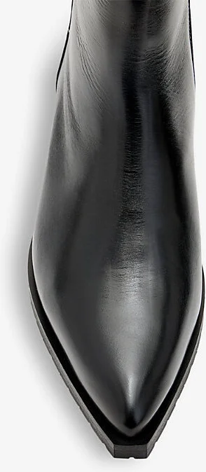 Womens Black Shine Lively Zip-Up Leather Ankle Boots Eur 38/5 Uk Women - Image 2