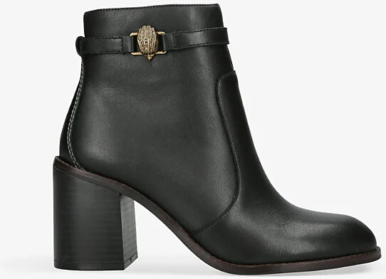Womens Black Shoreditch Eagle-Motif Leather Ankle Boots Eur 42/ 9 Uk Women