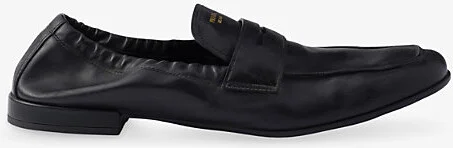 Womens Black Shuffle Antiqued Leather Loafers Eur 35.5/2.5 Uk Women