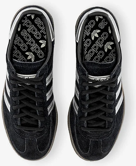 Womens Black Silver Metalic Gum Handball Spezial Suede Low-Top Trainers Eur 39 / 6 Uk Women - Image 2