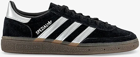 Womens Black Silver Metalic Gum Handball Spezial Suede Low-Top Trainers Eur 39 / 6 Uk Women