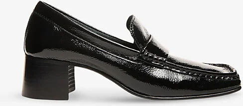 Womens Black Skye Heeled Leather Loafers Eur 36 / 3 Uk Women