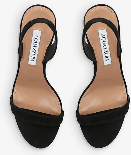 Womens Black So Nude Round-Toe Suede Heeled Sandals Eur 36 / 3 Uk Women - Image 2