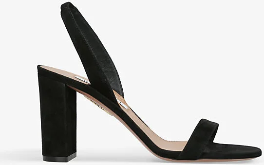Womens Black So Nude Round-Toe Suede Heeled Sandals Eur 36 / 3 Uk Women