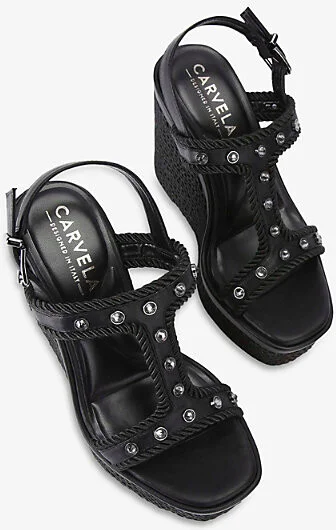 Womens Black Sorella Rope Wedge Sandals Eur 37 / 4 Uk Women - Image 2