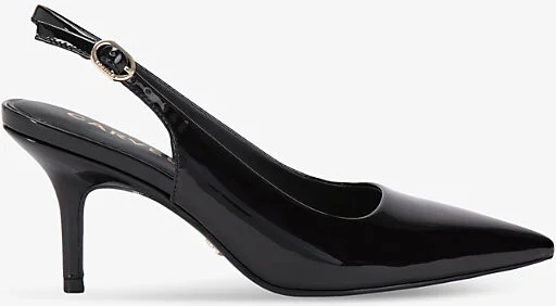 Womens Black Spirit Sling Pointed-Toe Patent-Leather Heels Eur 38/5 Uk Women