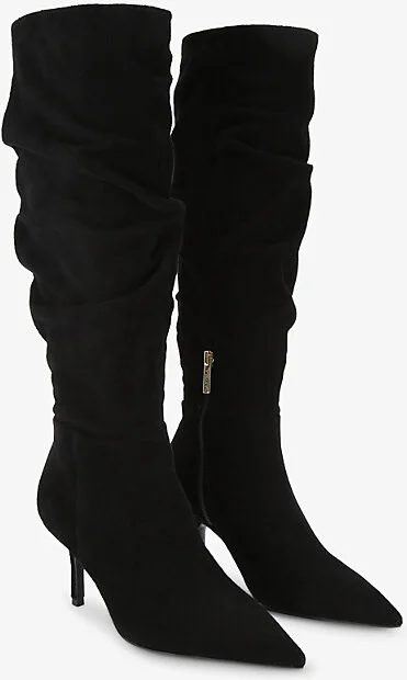 Womens Black Spirit Slouch Suede Heeled Knee-High Boots Eur 38/5 Uk Women - Image 2