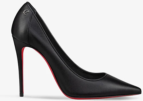 Womens Black Sporty Kate 100 Leather Heeled Pumps Eur 38/5 Uk Women