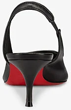 Womens Black Sporty Kate Sling 55 Leather Heeled Courts Eur 39 / 6 Uk Women - Image 2