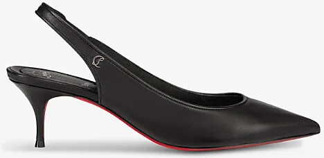 Womens Black Sporty Kate Sling 55 Leather Heeled Courts Eur 39 / 6 Uk Women