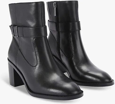 Womens Black Stirling Block-Heel Leather Ankle Boots Eur 38/5 Uk Women - Image 2