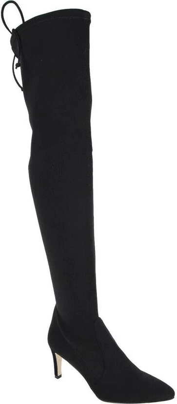 Women's Black Stretch Fabric Lycra Over the Knee Boot