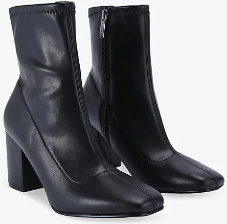 Womens Black Strut Heeled Faux-Leather Ankle Boots Eur 41 / 8 Uk Women - Image 2